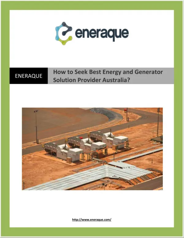 How to Seek Best Energy and Generator Solution Provider Australia