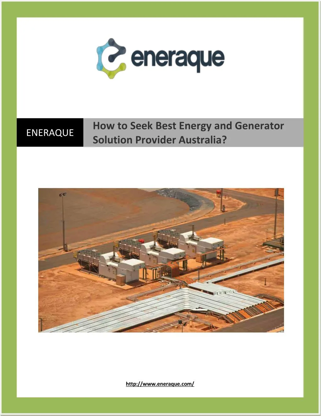 how to seek best energy and generator solution