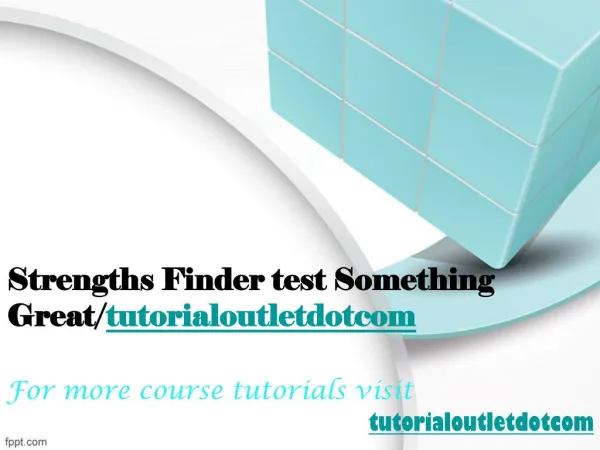 Strengths Finder test Something Great/tutorialoutletdotcom