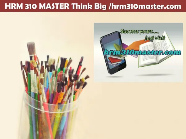 HRM 310 MASTER Think Big /hrm310master.com