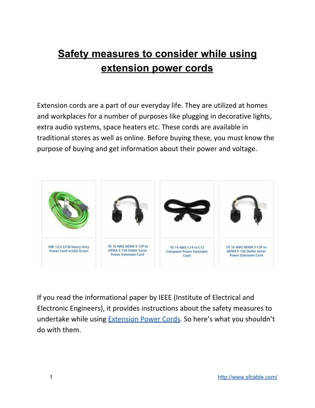 safety measures to consider while using extension