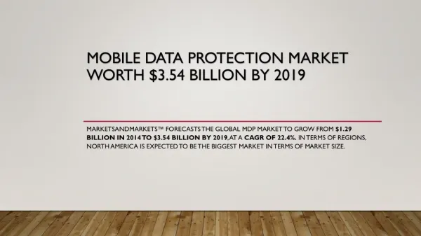 Mobile Data Protection Market worth $3.54 Billion by 2019
