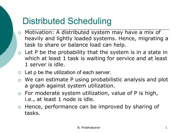 Distributed Scheduling