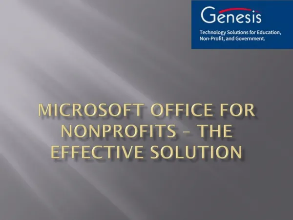 MICROSOFT OFFICE FOR NONPROFITS – THE EFFECTIVE SOLUTION