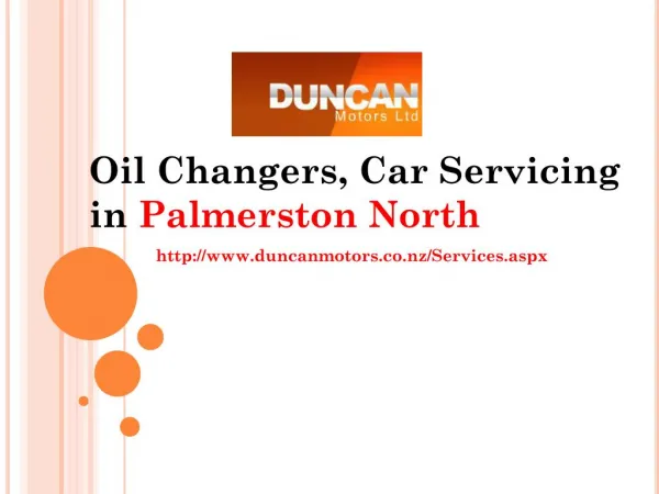 Oil Changers and Car Servicing in Palmerston North