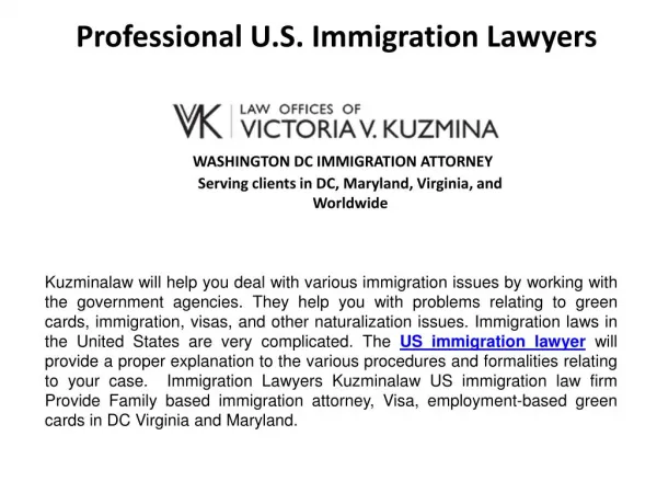 Professional U.S. Immigration Lawyers