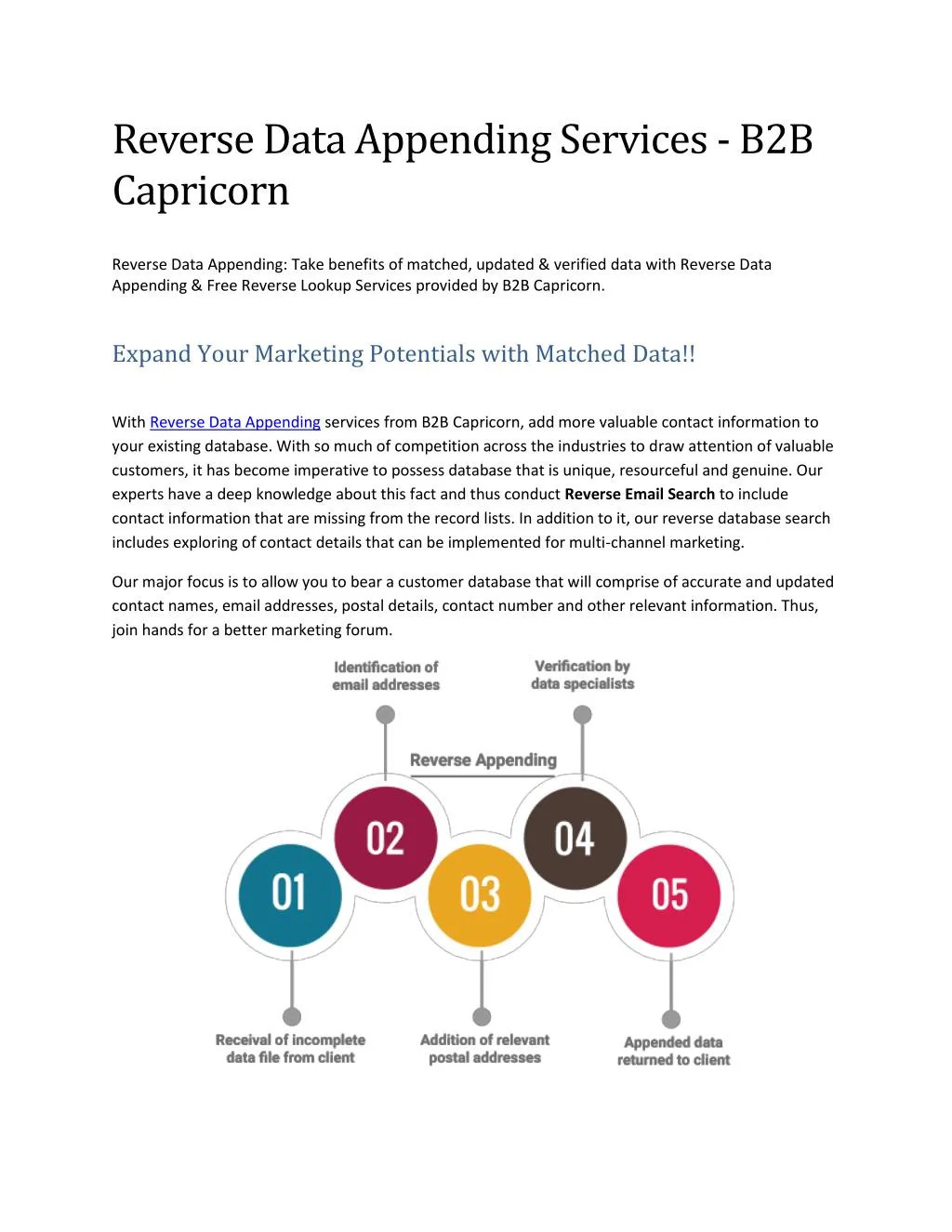 reverse data appending services b2b capricorn
