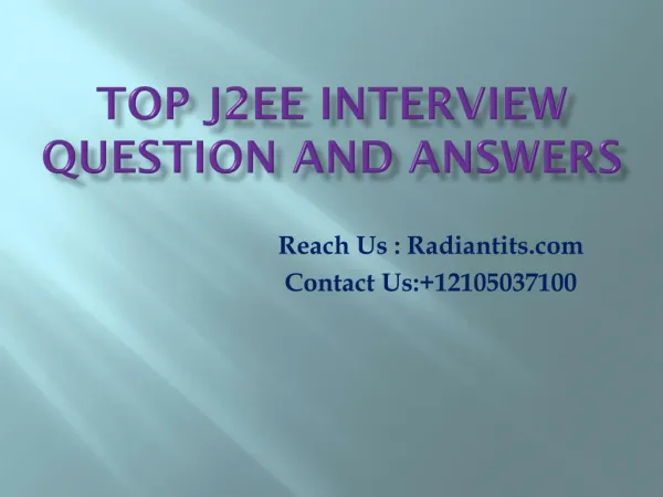 j2EE interview Questions