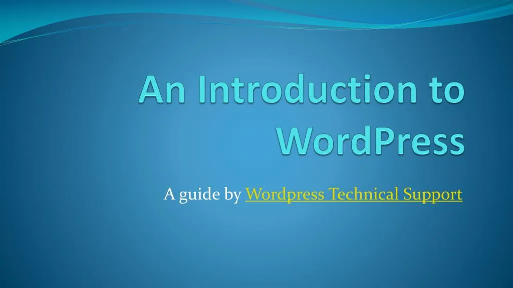 an introduction to wordpress
