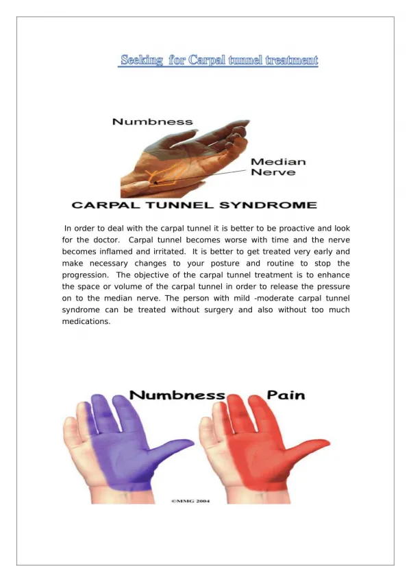 Looking for the Carpal tunnel treatment