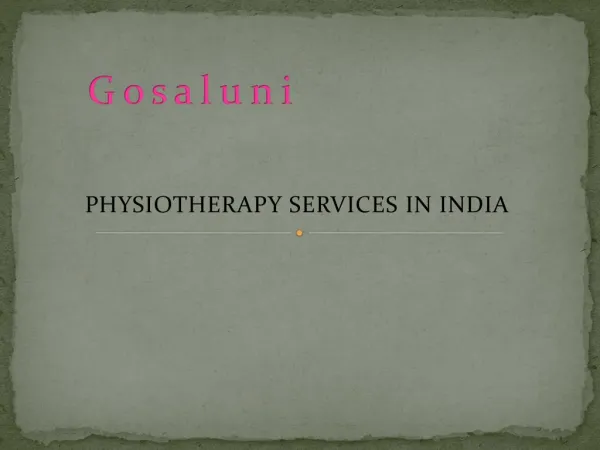Physiotherapy services in Hyderabad