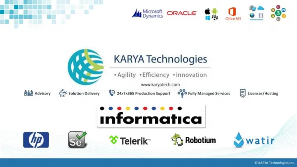 KARYA Technologies' Informatica Services
