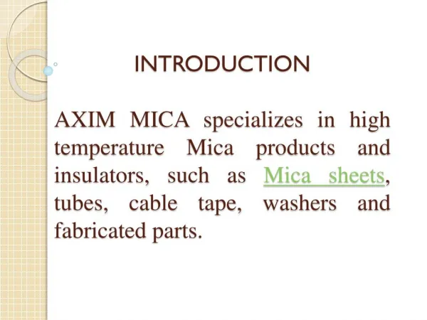 Buy Mica Tubes and Washers by Aximmica