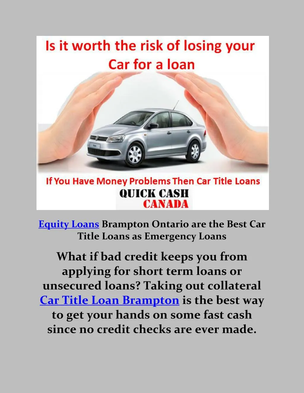 equity loans brampton ontario are the best