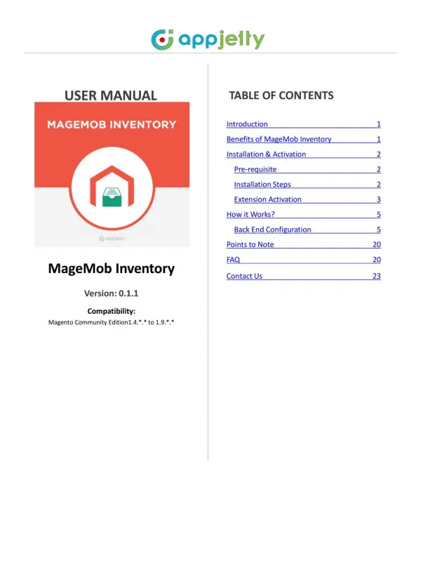 Magento MageMob Inventory Extension
