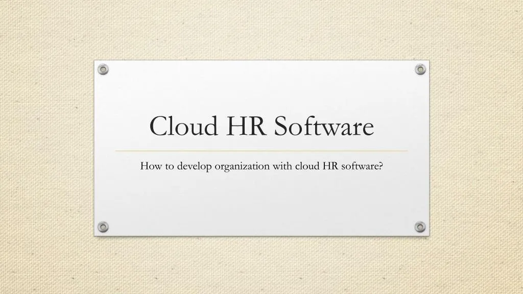 cloud hr software