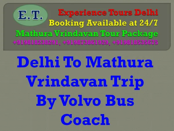 Mathura Vrindavan Tour by volvo bus