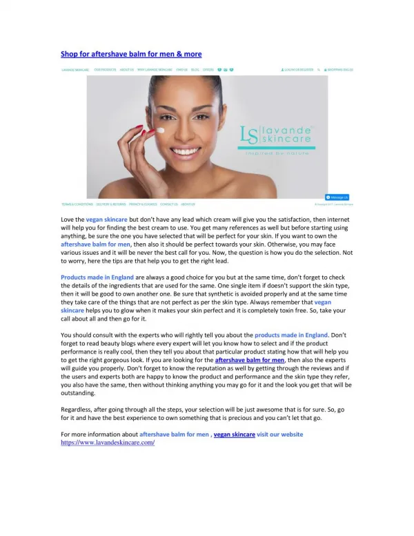 SLS and PARABEN free skincare