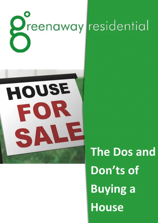The Do's and Don'ts of Buying a House