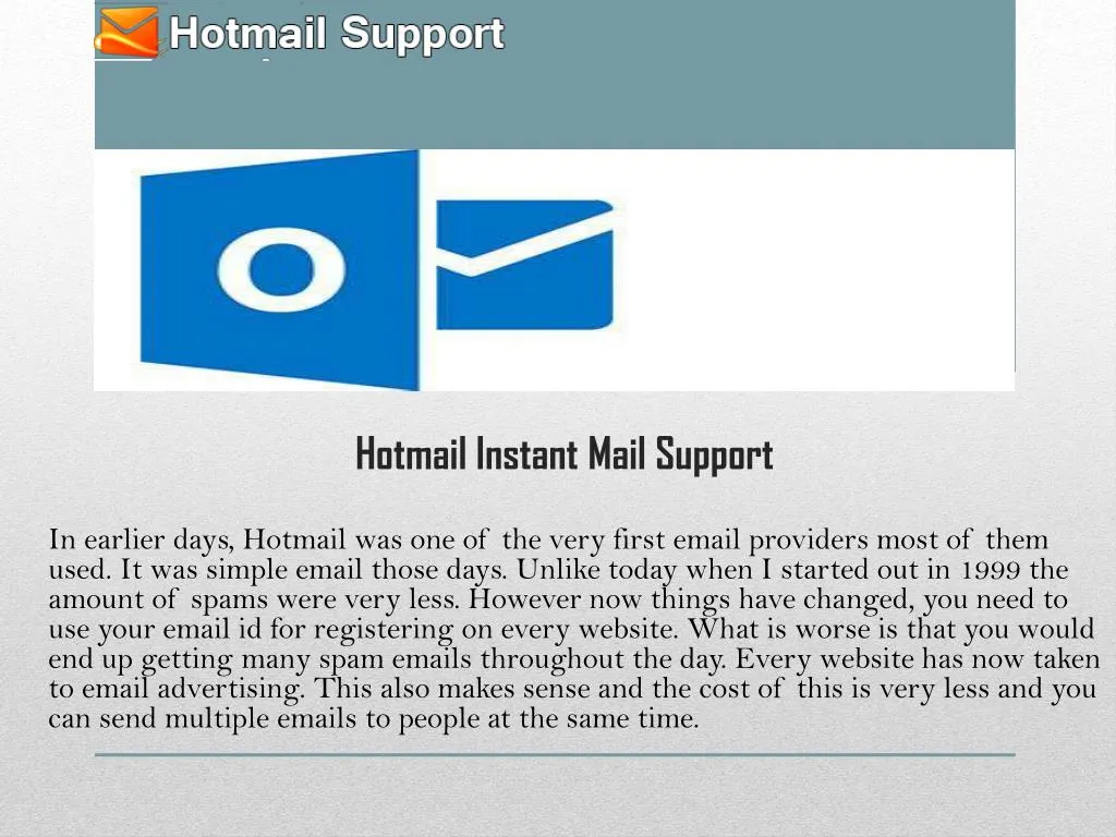 hotmail instant mail support