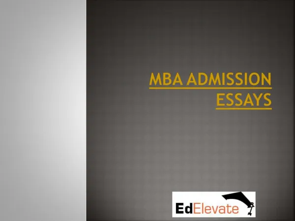 MBA Admission Essays