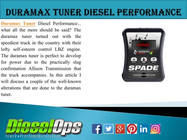 Duramax Tuner Diesel Performance