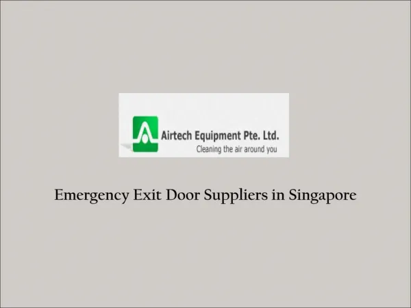 Emergency Exit Door Suppliers