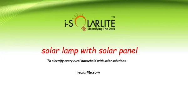 Buy Solar Lamp with solar Panel at Best Affordable prices.