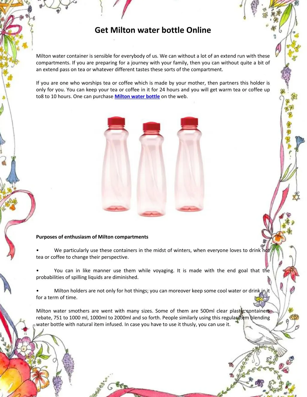 get milton water bottle online