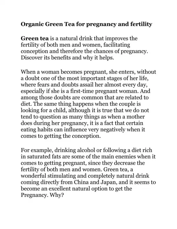 Medical Benefits of Green Tea