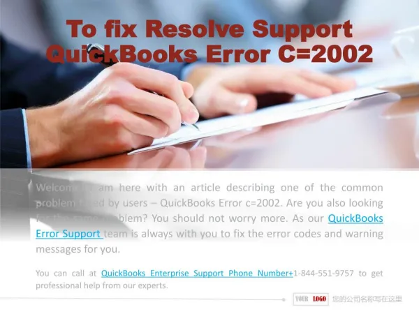 To fix Resolve Support QuickBooks Error C=2002