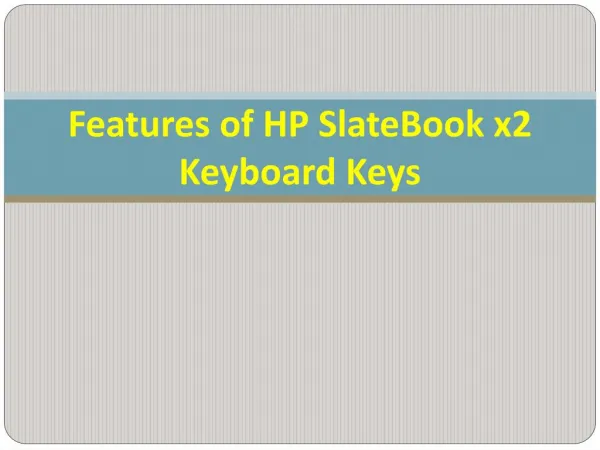 Features of HP SlateBook x2 Keyboard Keys