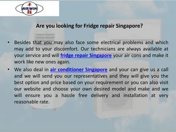 Are you looking for fridge repair singapore