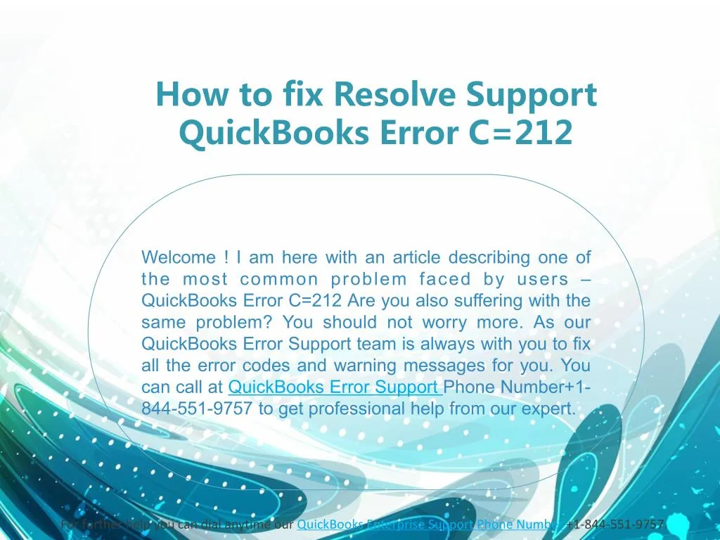 how to fix resolve support quickbooks error c 212