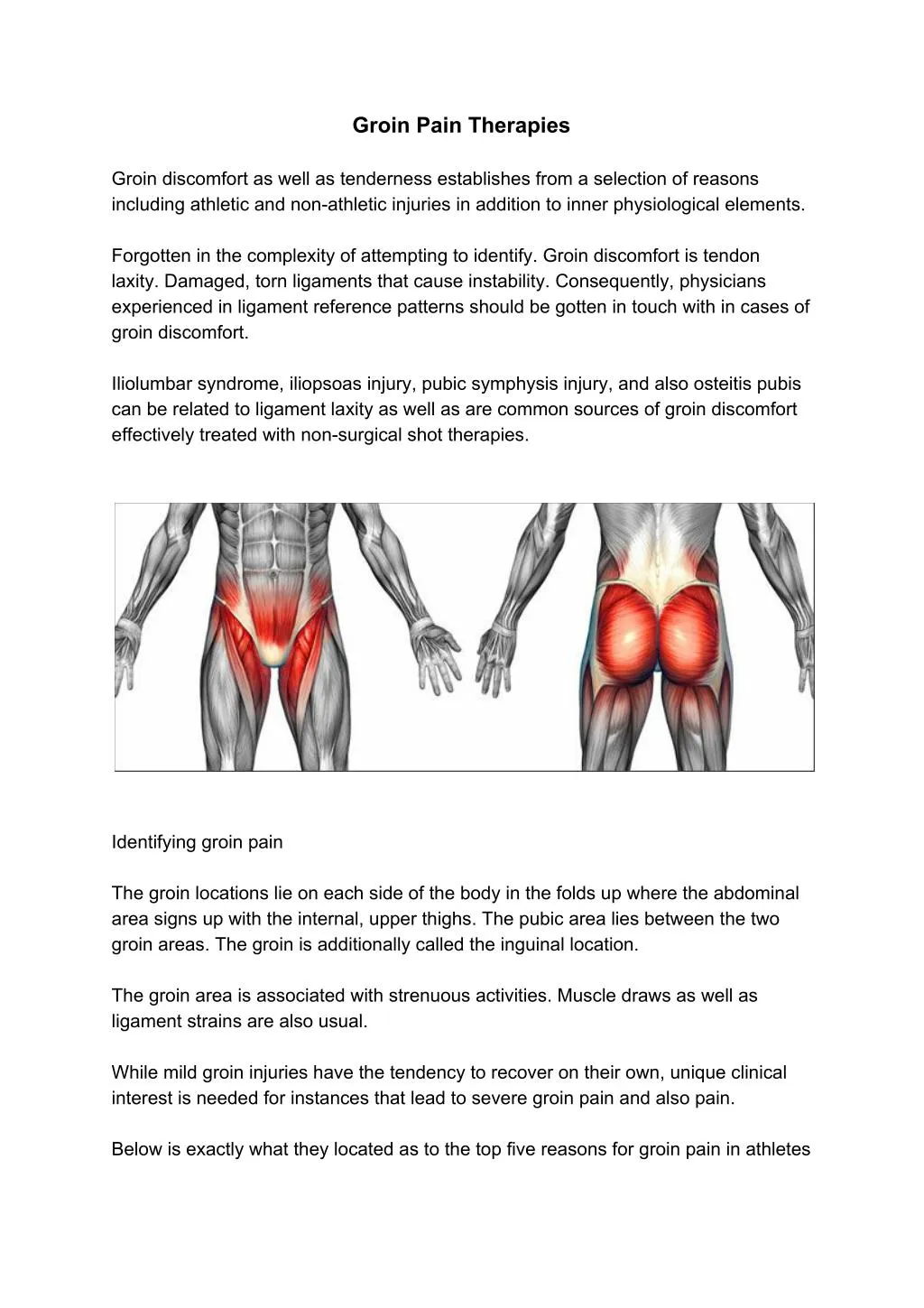 groin pain therapies