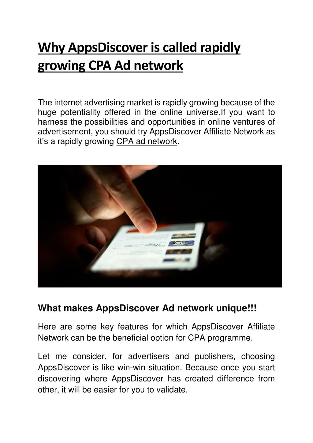 why appsdiscover is called rapidly growing