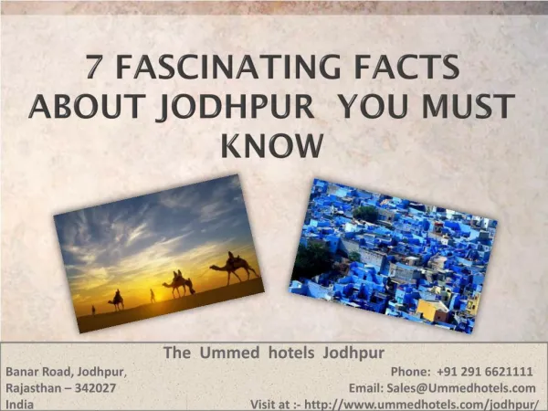 7 Fascinating Facts About Jodhpur You Must Know