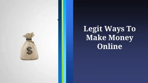 Legit Ways to Earn Money Online
