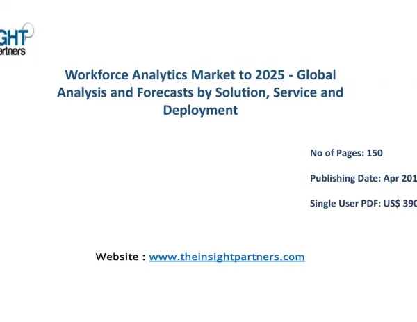 Workforce Analytics Industry is expected to grow at high CAGR during the forecast period 2016-2025 |The Insight Partners