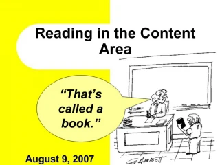 Reading in the Content Area - slide 1