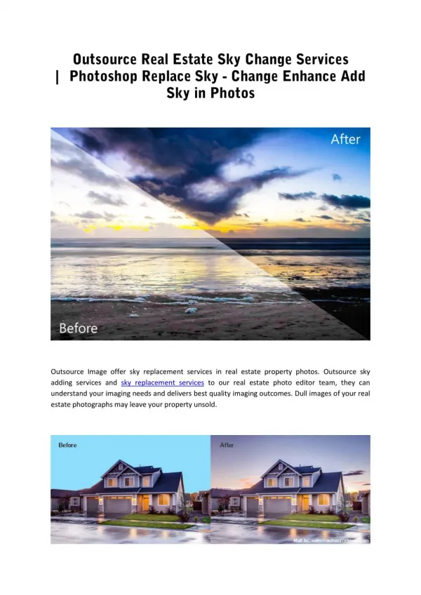 Adding Skies in Real Estate Photos | Real Estate Sky Replacement Services in Photoshop
