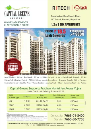 1 BHK, 2 BHK, and 3 BHK Residential Flats and Apartments in Bhiwadi