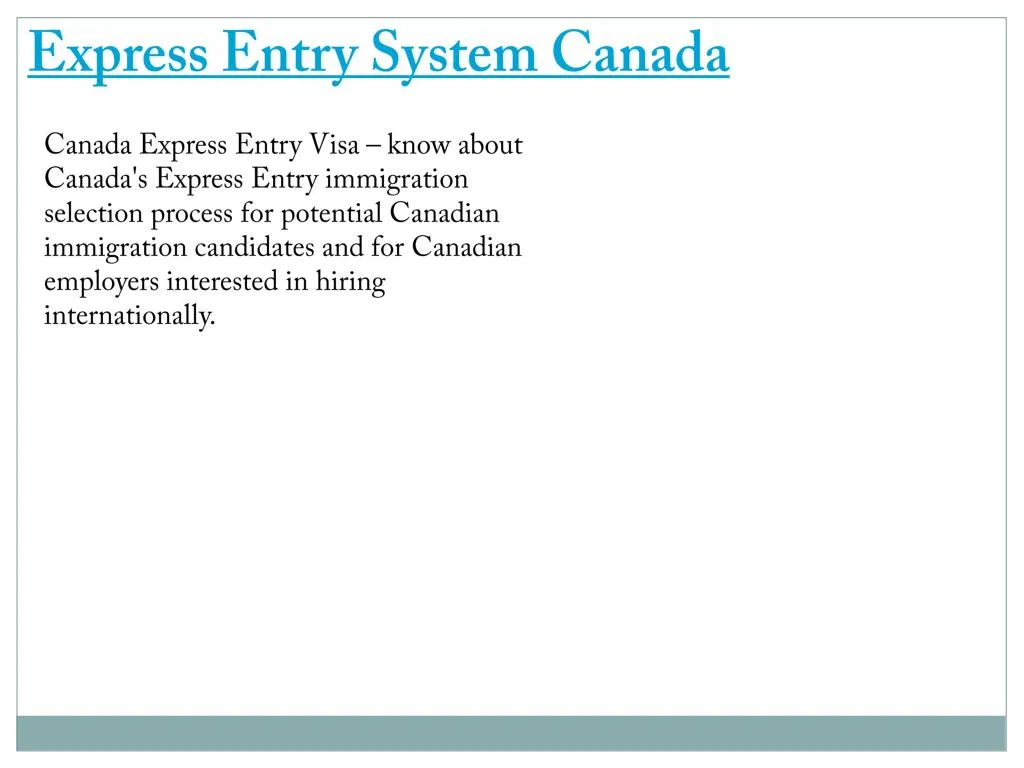 express entry system canada