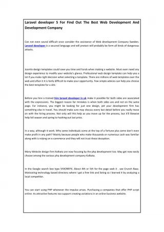 Laravel developer 5 For Find Out The Best Web Development And Development Company - slide 1