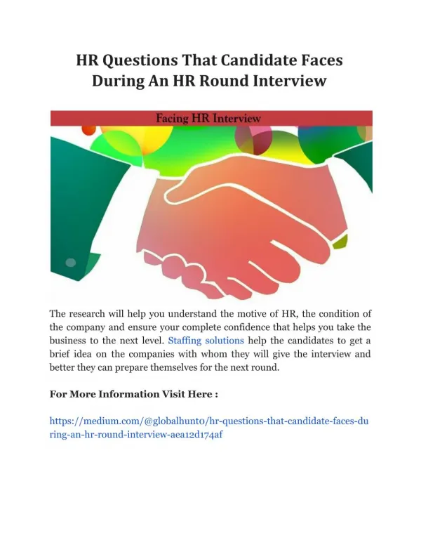 HR Questions That Candidate Faces During An HR Round Interview