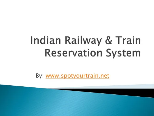 Indian Railway & Train Reservation System With Live Train Tracking