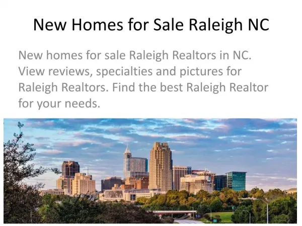 New Homes for Sale Raleigh NC