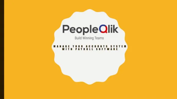 Manage your accounts system with Payroll software|PeopleQlik