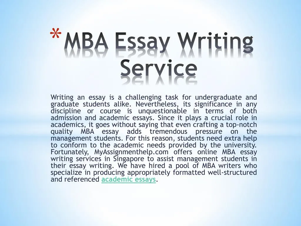 mba essay writing service