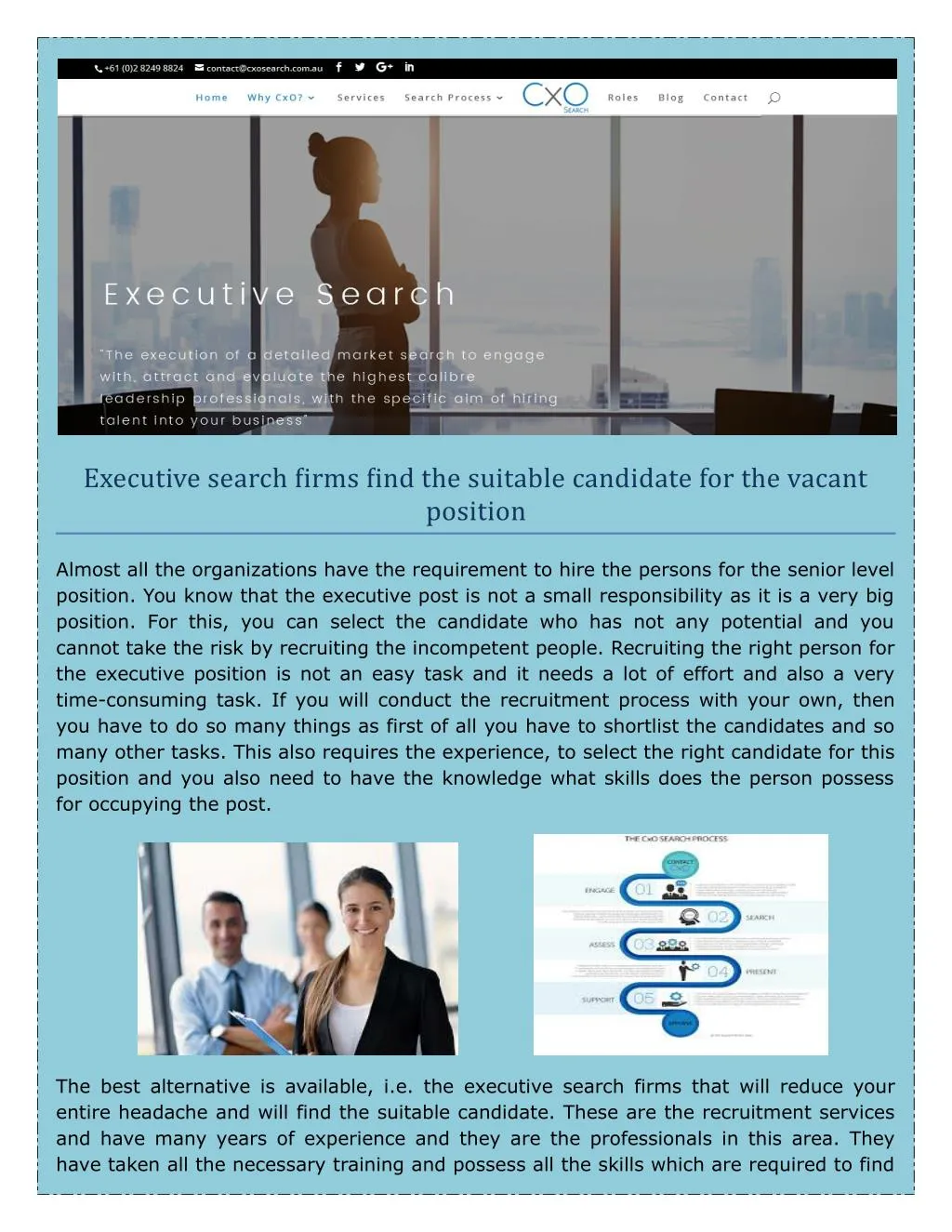 executive search firms find the suitable